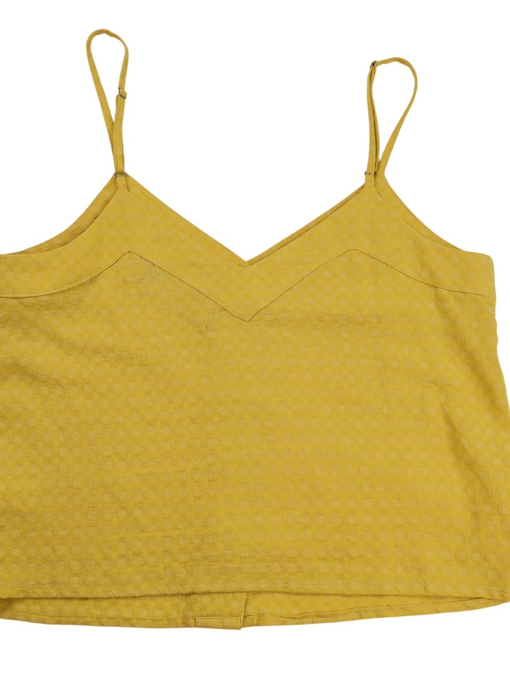 Indigo Rising Mustard Textured Button Front Tank Size Small - Picture 2 of 8